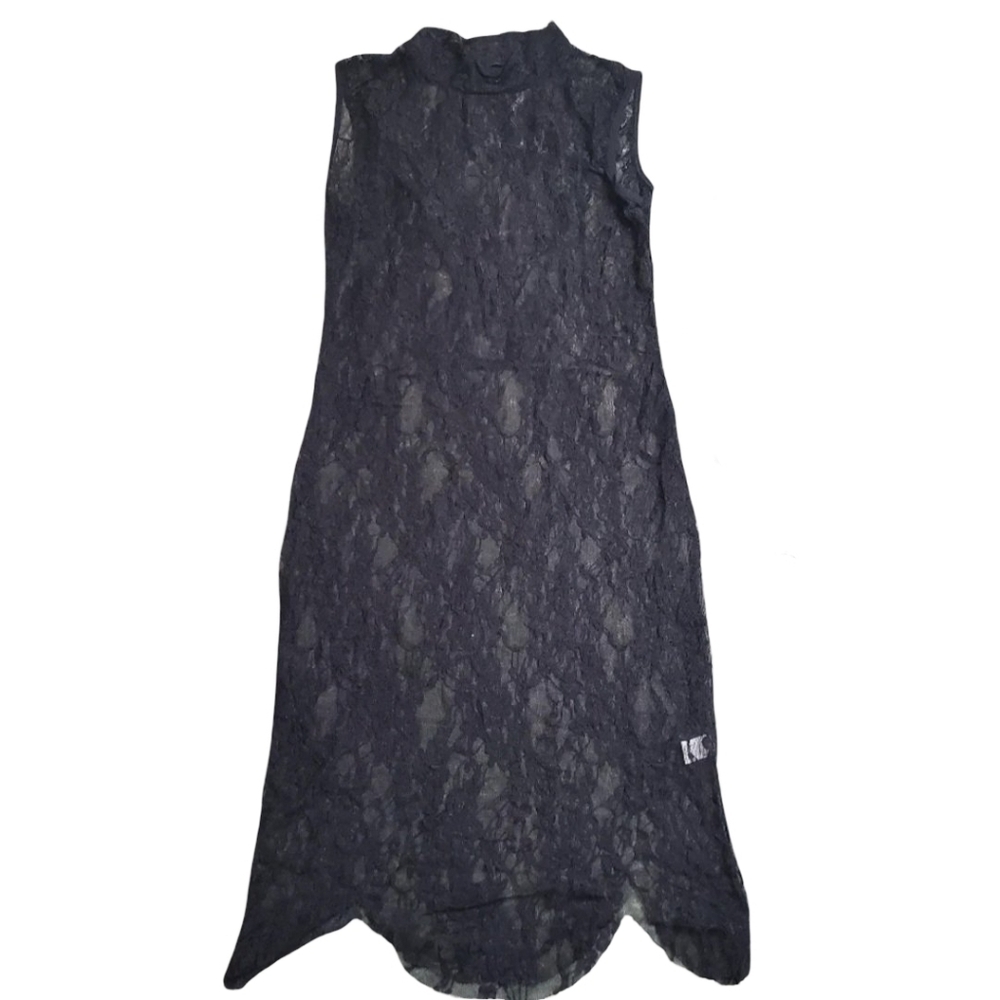 Black Mockneck Lingerie Lace Slip‎ Dress Size: S/M